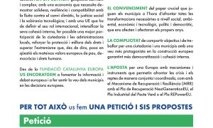 La Fundació Catalunya Europa impulsa una campanya perquè els ajuntaments tinguin regidories d'Europa